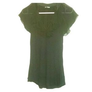 Express black ruffle blouse